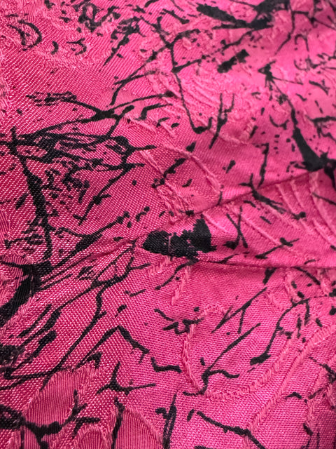 80s Mistero pink & black drop waist dress Size S