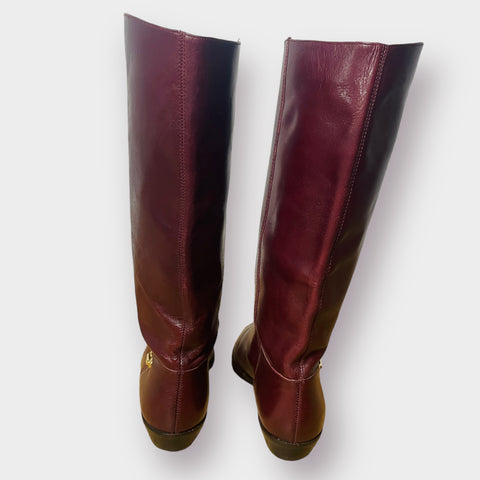 90s Etienne Aigner Burgundy Equestrian Style Boots Size 8