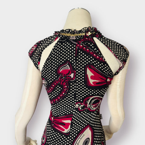 00s Moschino Silk Drop Waist Dress Size XS