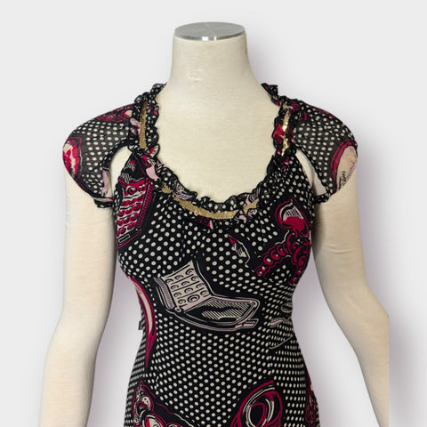 00s Moschino Silk Drop Waist Dress Size XS