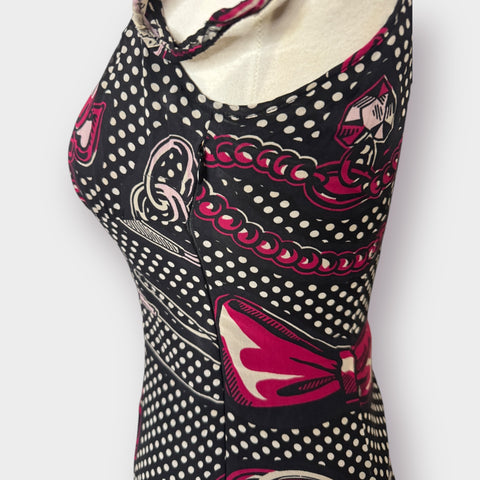 00s Moschino Silk Drop Waist Dress Size XS