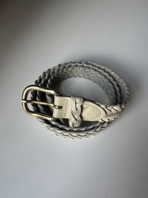 VTG Capezio Cream Leather Braided Belt
