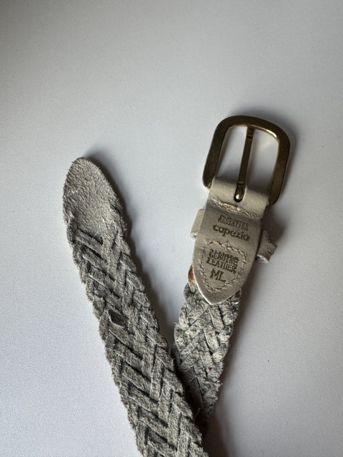 VTG Capezio Cream Leather Braided Belt