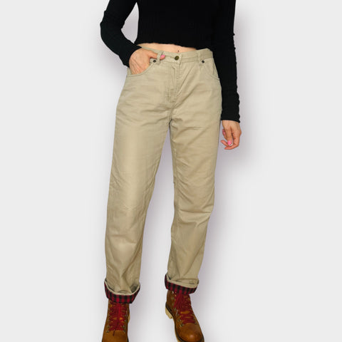 90s Woolrich Flannel Lined Tan Trousers