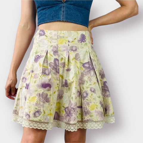 Y2K Studio Y Pastel Floral Lace Skirt