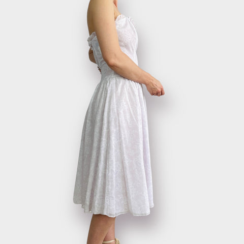 80s Gunne Sax Pastel Strapless Dress