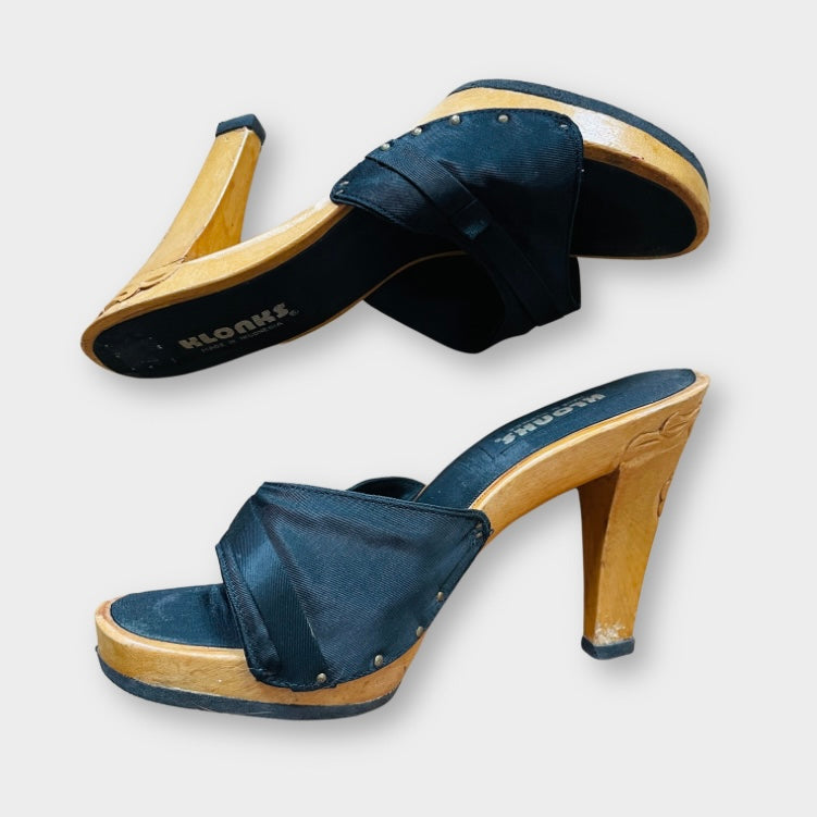 Retro Glamor Revived: Embrace the 70s With Super High Heel Leather Platform  Clogs Platform Heels, Wood Heels - Etsy
