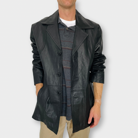 Y2K BC Ethic Black Leather Jacket